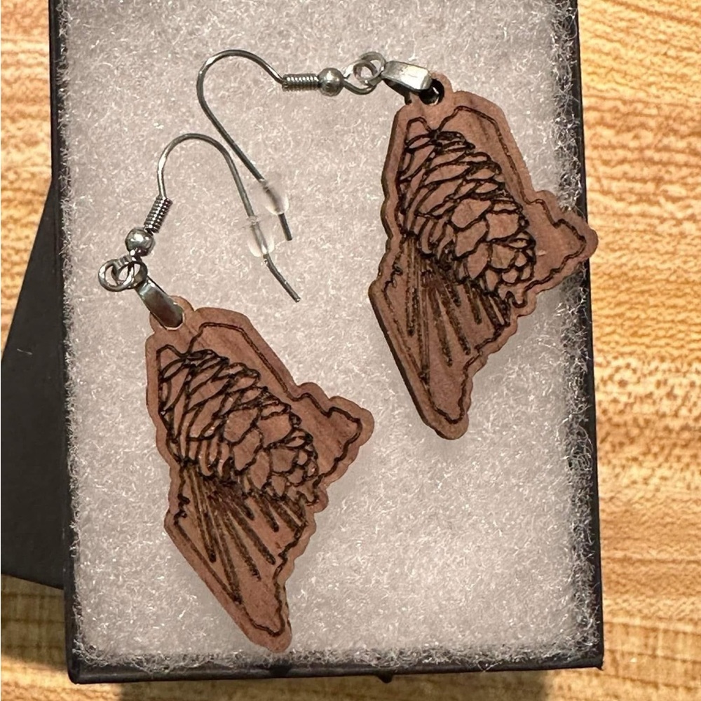 Hand Crafted Brown Pinecone Earrings